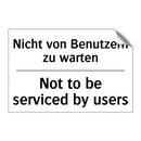 Nicht von Benutzern zu warten - Not to be serviced by users