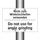 Nicht zum Winkelschleifen verwenden/.../ - Do not use for angle grinding