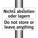 Nichts abstellen oder lagern - Do not store or leave anything