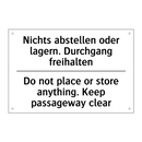 Nichts abstellen oder lagern. /.../ - Do not place or store anything. /.../