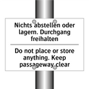 Nichts abstellen oder lagern. /.../ - Do not place or store anything. /.../