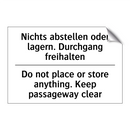 Nichts abstellen oder lagern. /.../ - Do not place or store anything. /.../