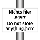 Nichts hier lagern - Do not store anything here