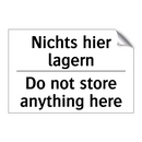 Nichts hier lagern - Do not store anything here