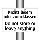 Nichts lagern oder zurücklassen/.../ - Do not store or leave anything