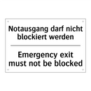 Notausgang darf nicht blockiert /.../ - Emergency exit must not be blocked/.../