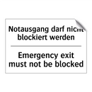 Notausgang darf nicht blockiert /.../ - Emergency exit must not be blocked/.../