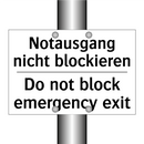 Notausgang nicht blockieren - Do not block emergency exit