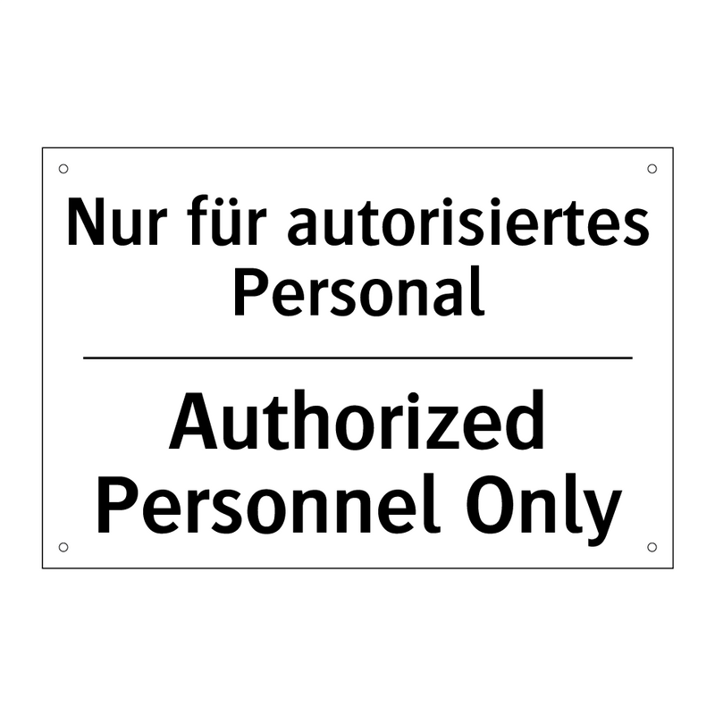Nur für autorisiertes Personal - Authorized Personnel Only