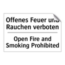 Offenes Feuer und Rauchen verboten/.../ - Open Fire and Smoking Prohibited/.../