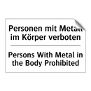 Personen mit Metall im Körper /.../ - Persons With Metal in the Body /.../