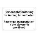 Personenbeförderung im Aufzug /.../ - Passenger transportation in the /.../