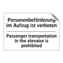 Personenbeförderung im Aufzug /.../ - Passenger transportation in the /.../