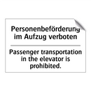 Personenbeförderung im Aufzug /.../ - Passenger transportation in the /.../