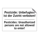 Pestizide: Unbefugten ist der /.../ - Pesticides: Unauthorized persons /.../