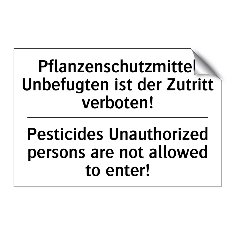 Pflanzenschutzmittel Unbefugten /.../ - Pesticides Unauthorized persons /.../