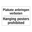Plakate anbringen verboten - Hanging posters prohibited
