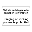 Plakate aufhängen oder ankleben /.../ - Hanging or sticking posters is /.../