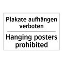 Plakate aufhängen verboten - Hanging posters prohibited