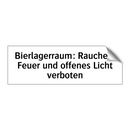 Bierlagerraum: Rauchen, Feuer und offenes Licht verboten