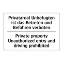 Privatareal Unbefugten ist das /.../ - Private property Unauthorized /.../