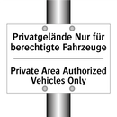 Privatgelände Nur für berechtigte /.../ - Private Area Authorized Vehicles /.../
