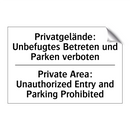 Privatgelände: Unbefugtes Betreten /.../ - Private Area: Unauthorized Entry /.../