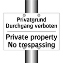 Privatgrund Durchgang verboten - Private property No trespassing/.../