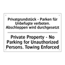 Privatgrundstück - Parken für /.../ - Private Property - No Parking /.../