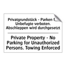 Privatgrundstück - Parken für /.../ - Private Property - No Parking /.../