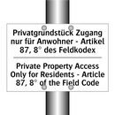 Privatgrundstück Zugang nur für /.../ - Private Property Access Only for /.../