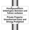 Privatgrundstück: Unbefugtes Betreten /.../ - Private Property: Unauthorized /.../