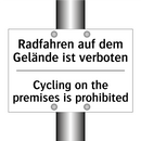 Radfahren auf dem Gelände ist /.../ - Cycling on the premises is prohibited/.../