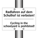 Radfahren auf dem Schulhof ist /.../ - Cycling in the schoolyard is prohibited!/.../