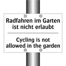 Radfahren im Garten ist nicht /.../ - Cycling is not allowed in the /.../