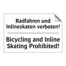 Radfahren und Inlineskaten verboten!/.../ - Bicycling and Inline Skating Prohibited!/.../