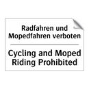 Radfahren und Mopedfahren verboten/.../ - Cycling and Moped Riding Prohibited/.../