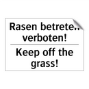 Rasen betreten verboten! - Keep off the grass!
