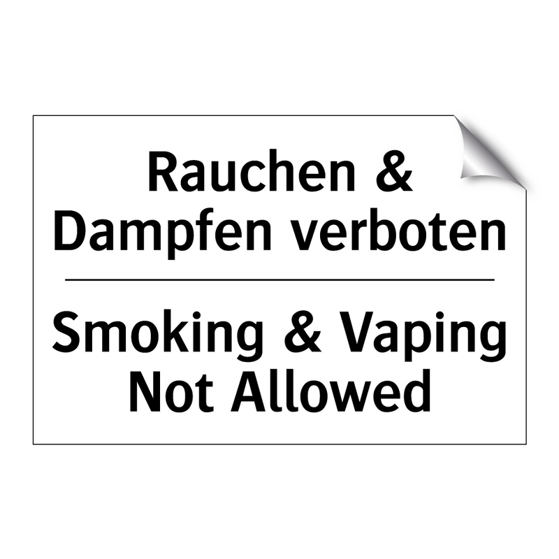 Rauchen & Dampfen verboten - Smoking & Vaping Not Allowed