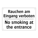 Rauchen am Eingang verboten - No smoking at the entrance