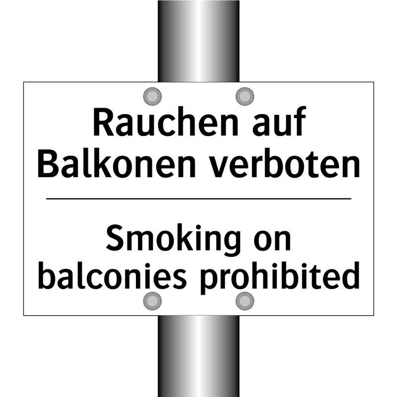 Rauchen auf Balkonen verboten - Smoking on balconies prohibited/.../