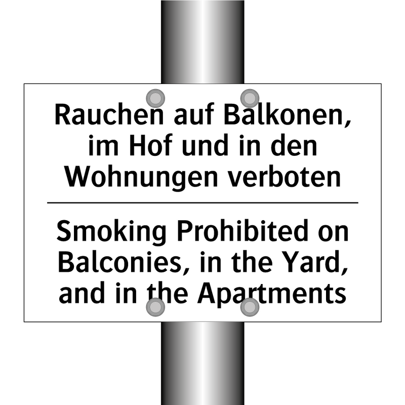 Rauchen auf Balkonen, im Hof und /.../ - Smoking Prohibited on Balconies, /.../