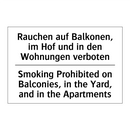Rauchen auf Balkonen, im Hof und /.../ - Smoking Prohibited on Balconies, /.../