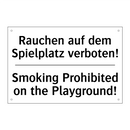 Rauchen auf dem Spielplatz verboten!/.../ - Smoking Prohibited on the Playground!/.../