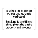 Rauchen im gesamten Objekt und /.../ - Smoking is prohibited throughout /.../