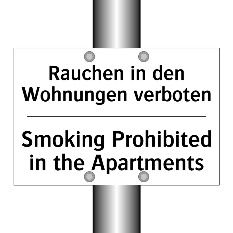 Rauchen in den Wohnungen verboten/.../ - Smoking Prohibited in the Apartments/.../