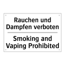 Rauchen und Dampfen verboten - Smoking and Vaping Prohibited