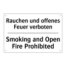Rauchen und offenes Feuer verboten/.../ - Smoking and Open Fire Prohibited/.../