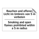 Rauchen und offenes Licht im Umkreis /.../ - Smoking and open flames prohibited /.../