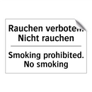 Rauchen verboten. Nicht rauchen/.../ - Smoking prohibited. No smoking